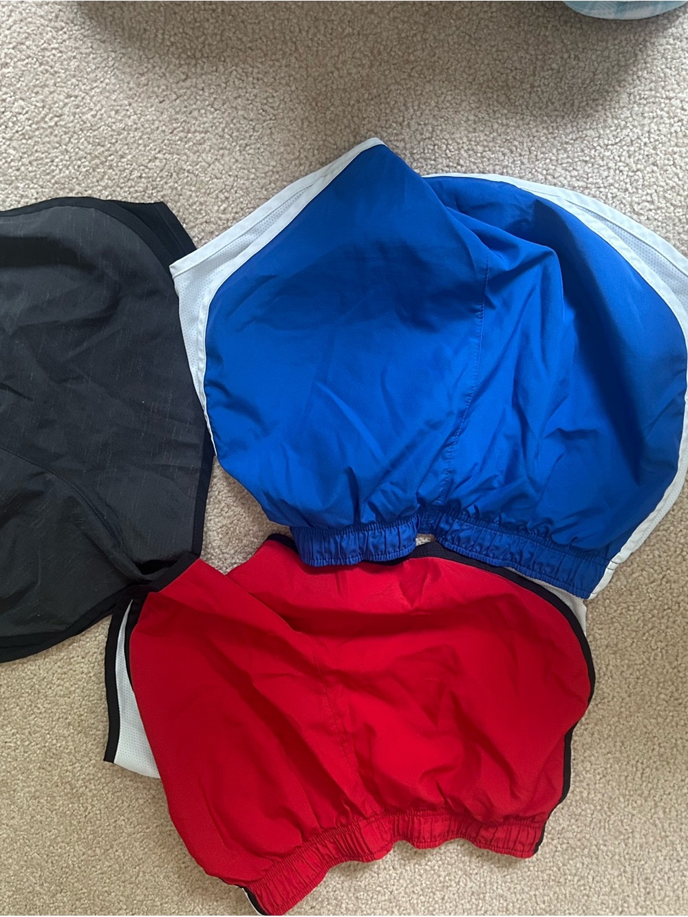 Girls Athletic Shorts - Blue, Red, Grey